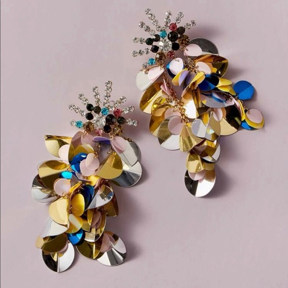 SOLD ✨ Multicolor Large Sequin Earrings - Picture 2 of 5